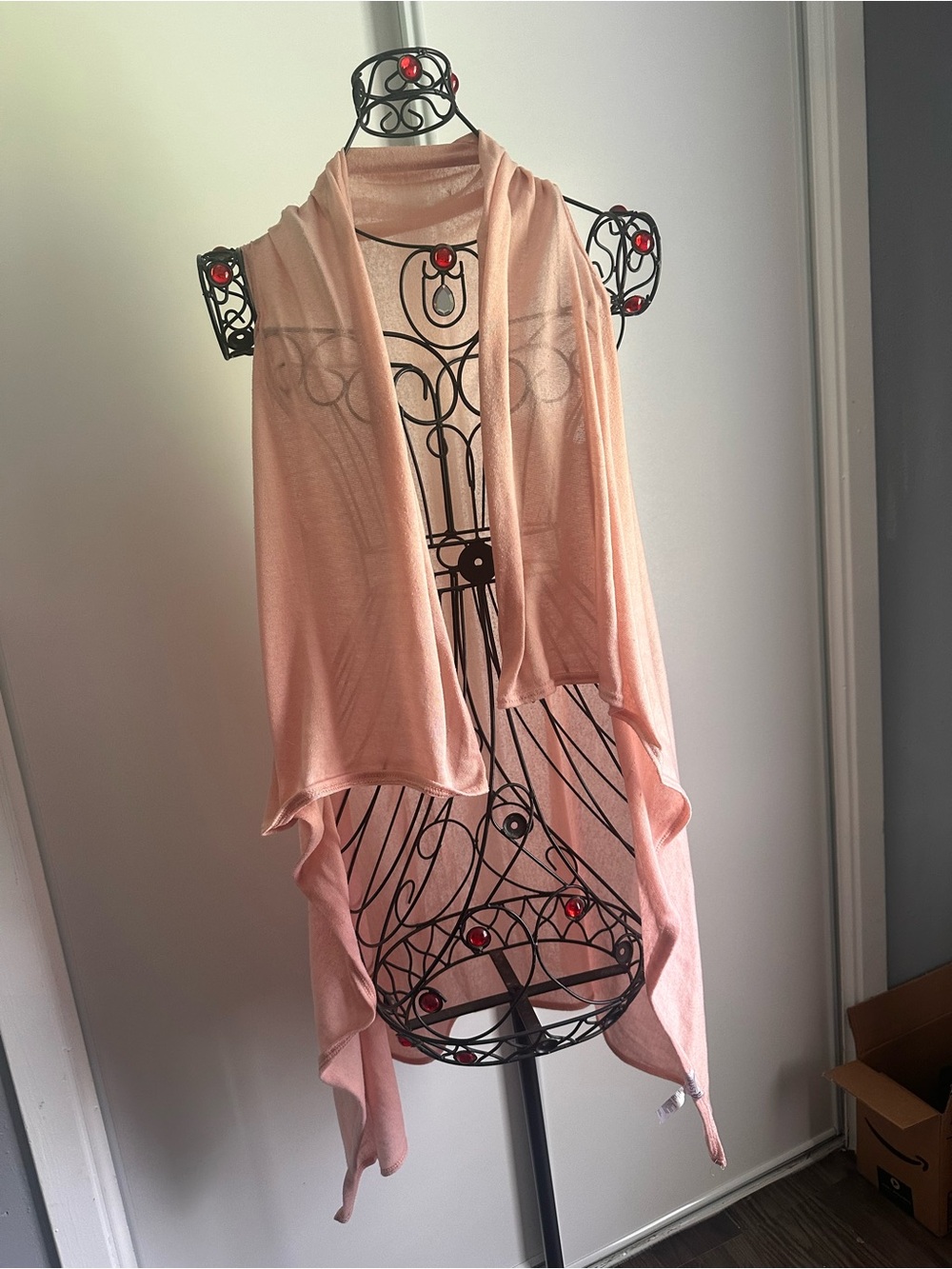just be Pink Open-Front Draped Vest